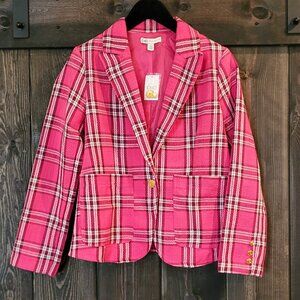 Pink Plaid Women's Blazer